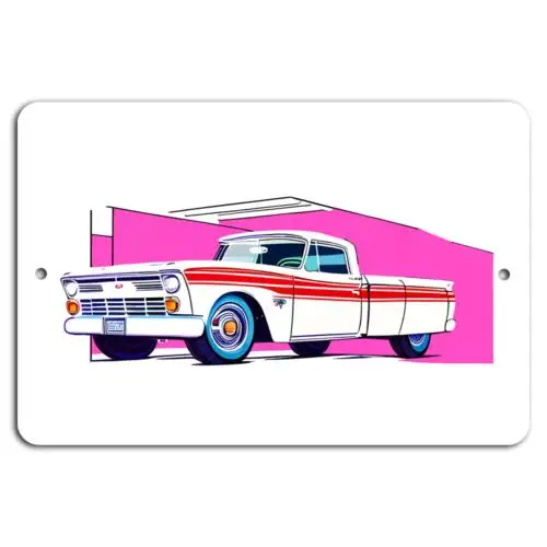 Retro Truck Vibes: Classic Style on a Metal Sign-Aluminum