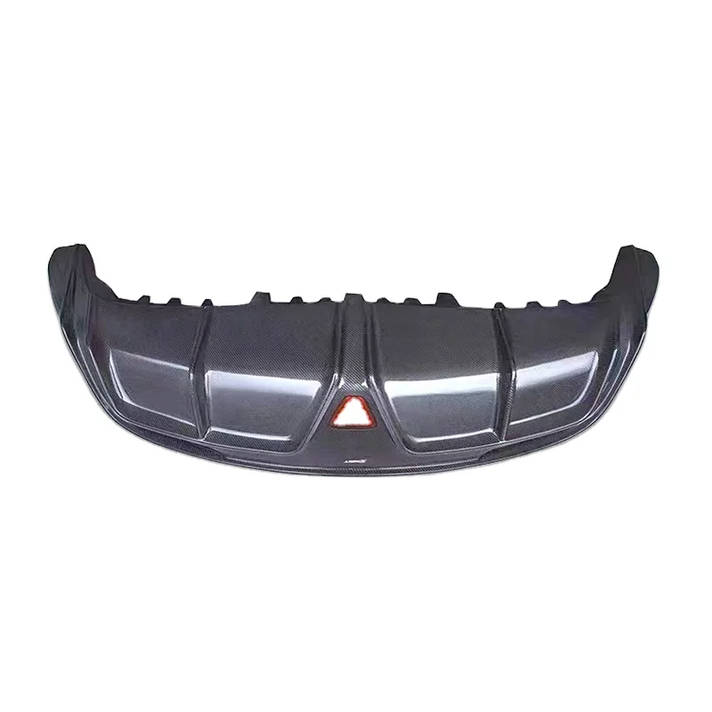 

real carbon fiber rear diffuser lip for te sla model y car bumper lower with triangle third brake light body kit parts