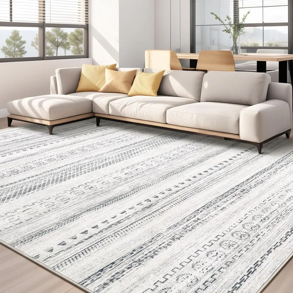 

Carpeting, 8x10 Washable Neutral Large Rug No Slip Indoor Thin Floor Carpet, Indoor and Outdoor Area Carpets,Large Carpets