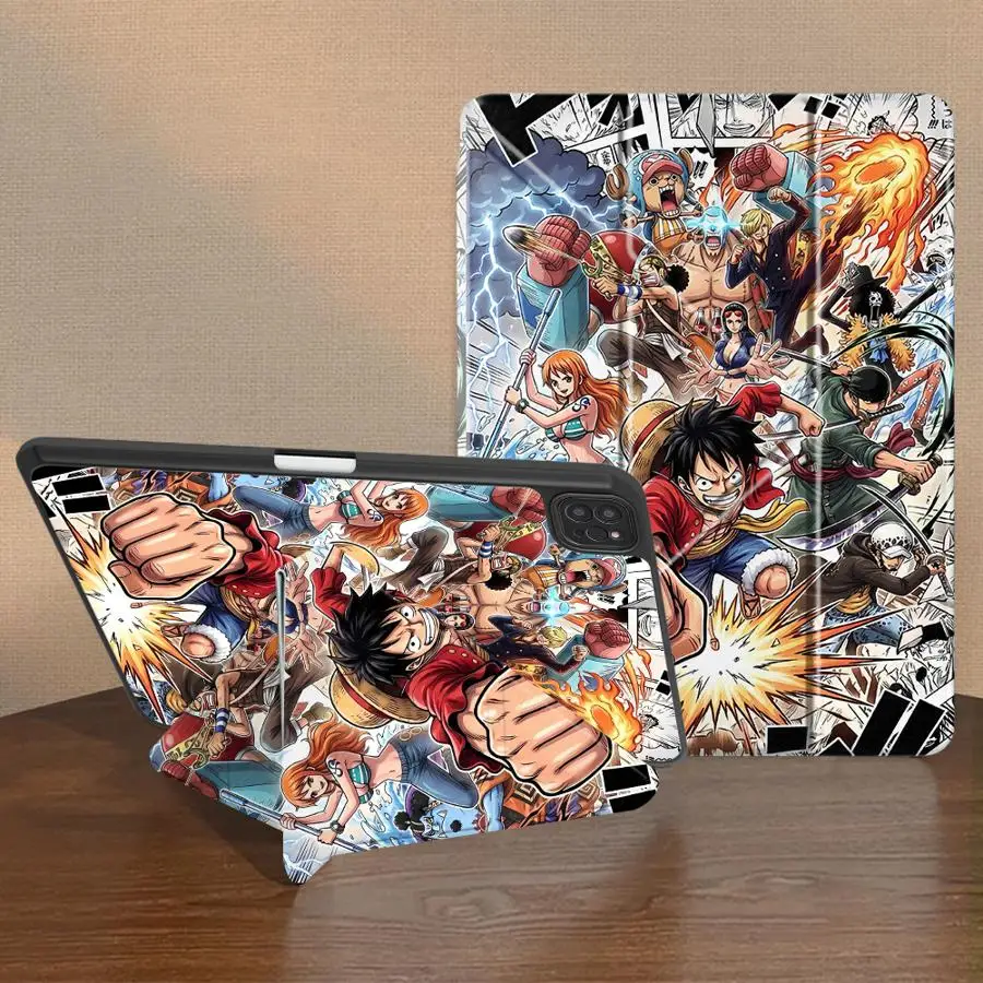 Tablet Case For iPad 12th 10th Gen Pro M4 13 2025 2026 Air 8 M2 M3 3 9th 11th Mini 7 6 5 With Pen Slot Cover Anime Cool L-Luffys