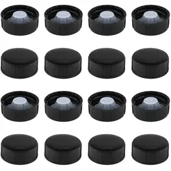 12pcs Phenolic Resin Cover 28mm Black Poly Seal Screw Caps for Daily Chemicals, Food, Cosmetics Bottles