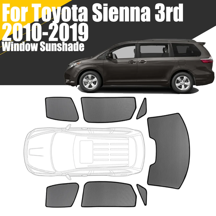 Niestandardowa magnetyczna osłona przeciwsłoneczna do Toyoty Sienna 3rd 2010-2019 Siatkowa kurtyna przedniej szyby 2012 2015 2016 2017 2018