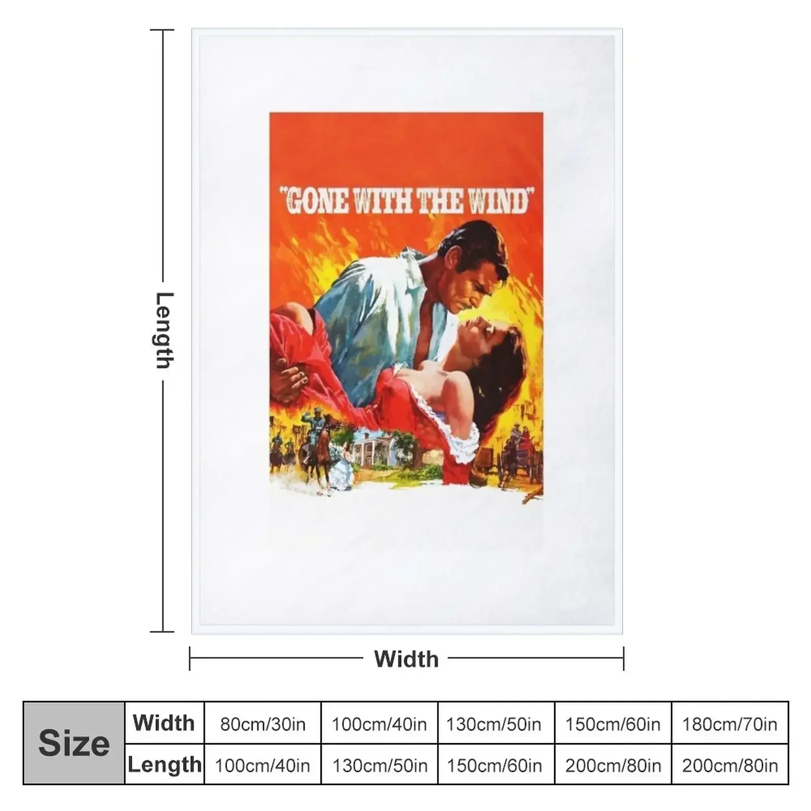 Gone With The Wind Throw Blanket couch cozy soft plush fuzzy picnic outdoor blanket
