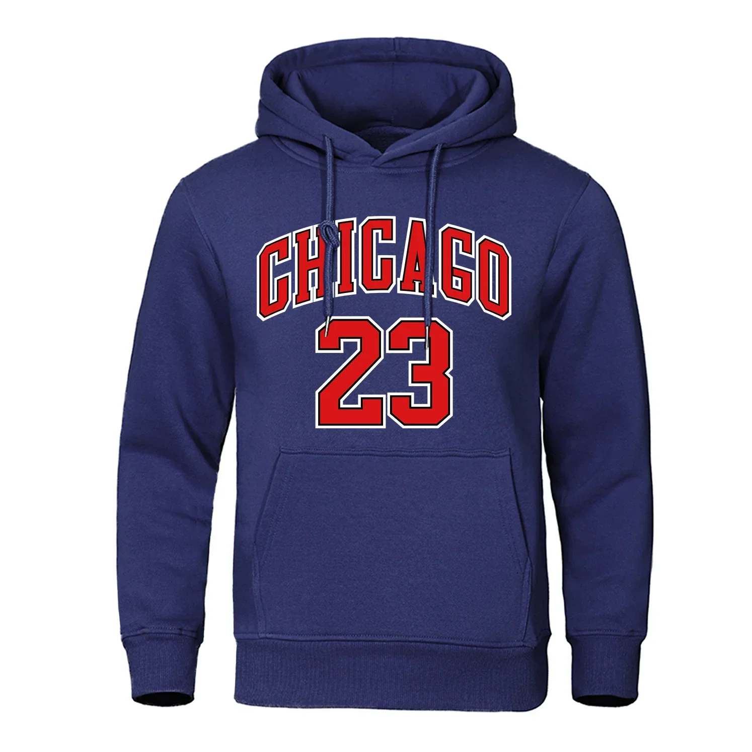 Chicago 23 Jersey Letter Number Pattern Hoodie Men Fashion Hip Hop Pullover Hoody O-Neck Street Sweatshirt Pocket Fleece Hoody