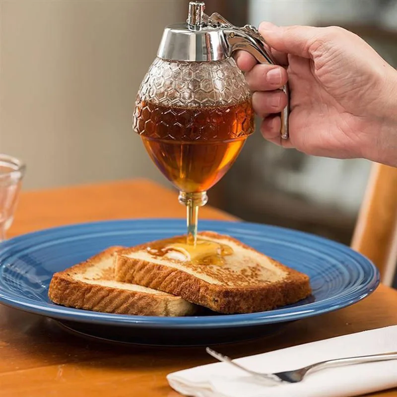Honey dispenser, squeeze bottle, honey jar, juice dispenser, Kitchen Syrup Squeezing Tool, Leak-proof, Easy to Clean