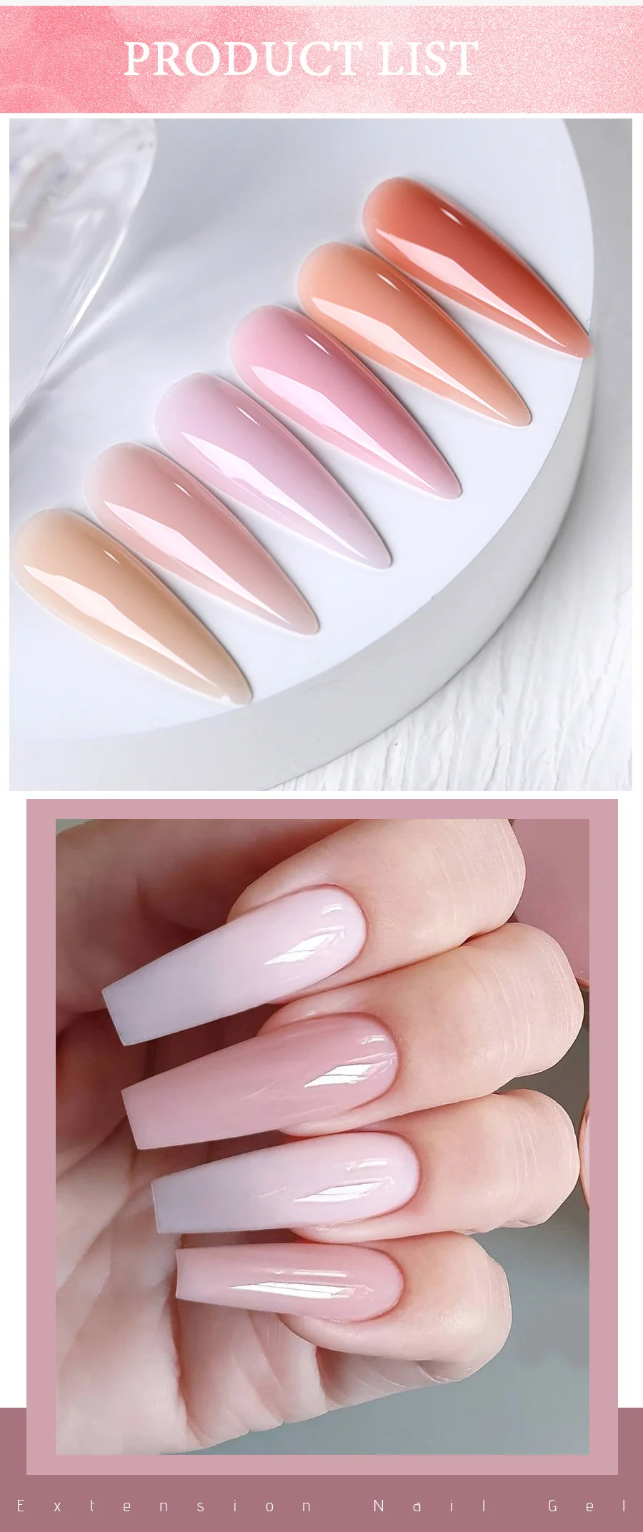 UR SUGAR 15ml Quick Extension Gel Pink White Nude Color Nail Gel Polish Semi Permanent Varnish UV LED Gel Soak Off Manicure