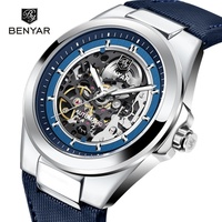 BENYAR 5207 Top Brand Men's Watch Luxury Retro Hollow Design Men's Automatic Mechanical Watch Night Light Sports Fashion Gift