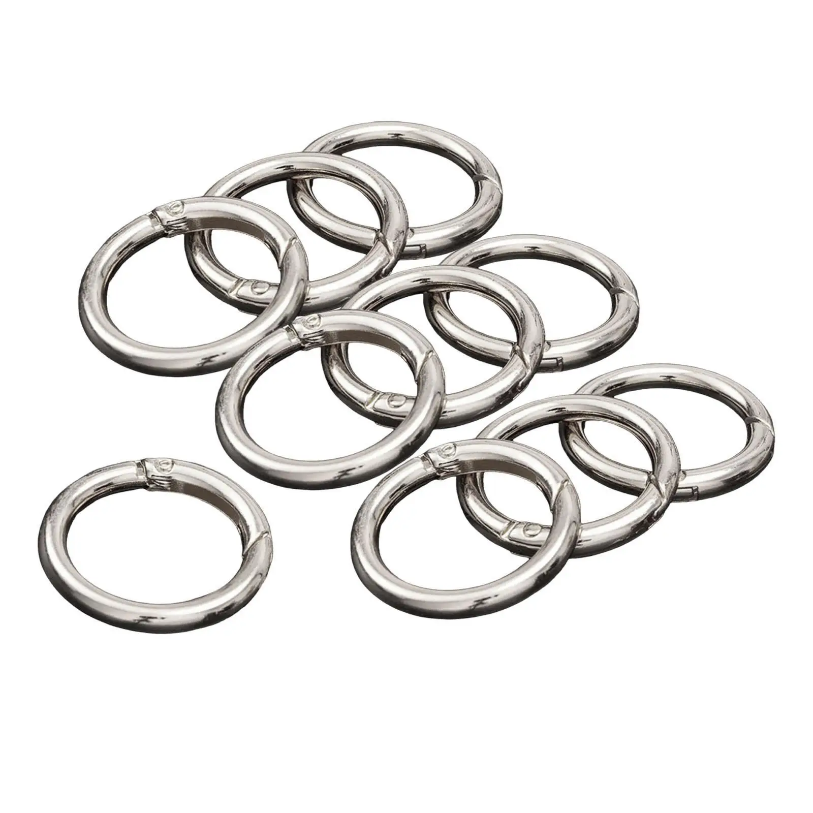 

2-6pack 10Pcs Round Spring Snap Hooks Carabiner Circle for Key Chains Key