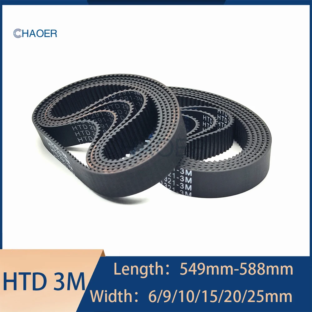 HTD 3M Rubber Loop Timing Belt Length 549‑588mm Width 6‑25mm Synchronous Belt For 3D Printer CNC Router Spare Laser Engraving