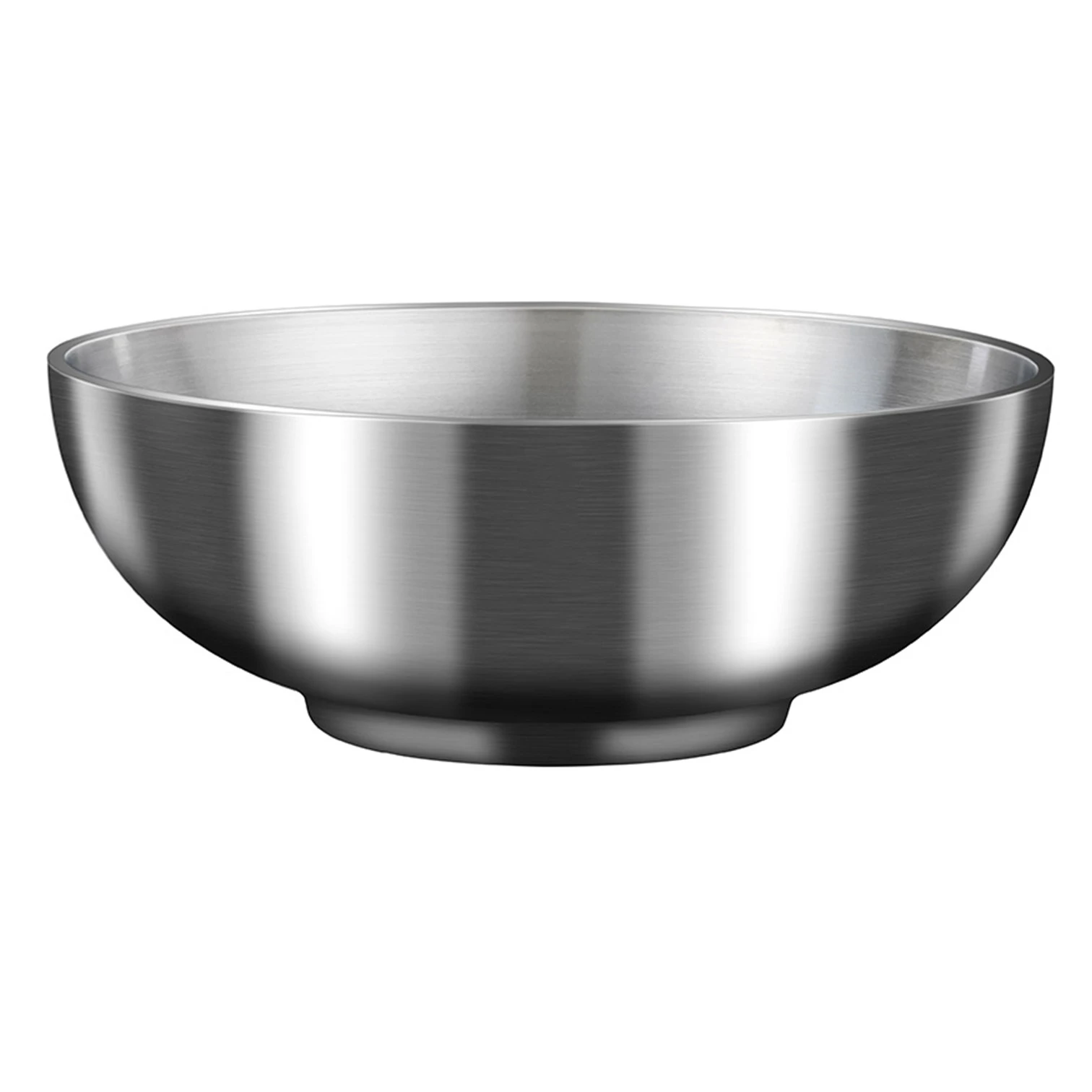 1420ml Hollow Layer Heat Proof Ramen Bowl 22cm Diameter 304 Stainless Steel Kitchen Salad Basin Well Polished Reflective Plate