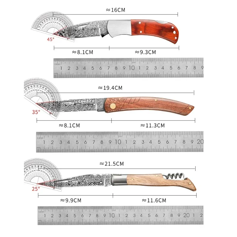 Damascus outdoor portable knife multi-functional sharp folding knife high-end high hardness household fruit knife