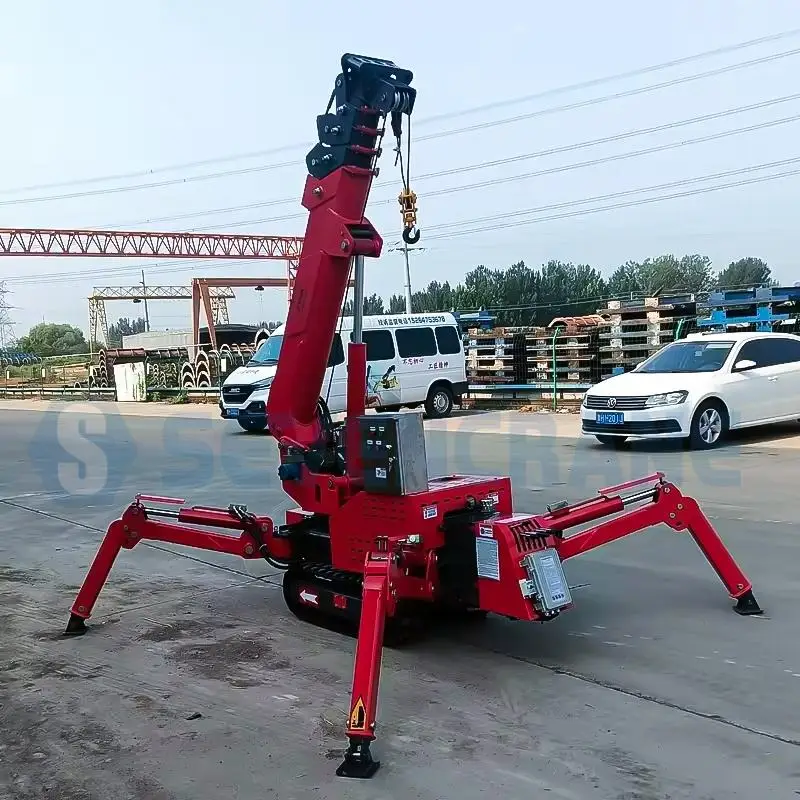 Directly Factory Sale Mobile Spider Crane 3 Ton 5ton 6ton 8ton 10ton Telescopic Boom 360 Degree Mini Crawler Spider Crane