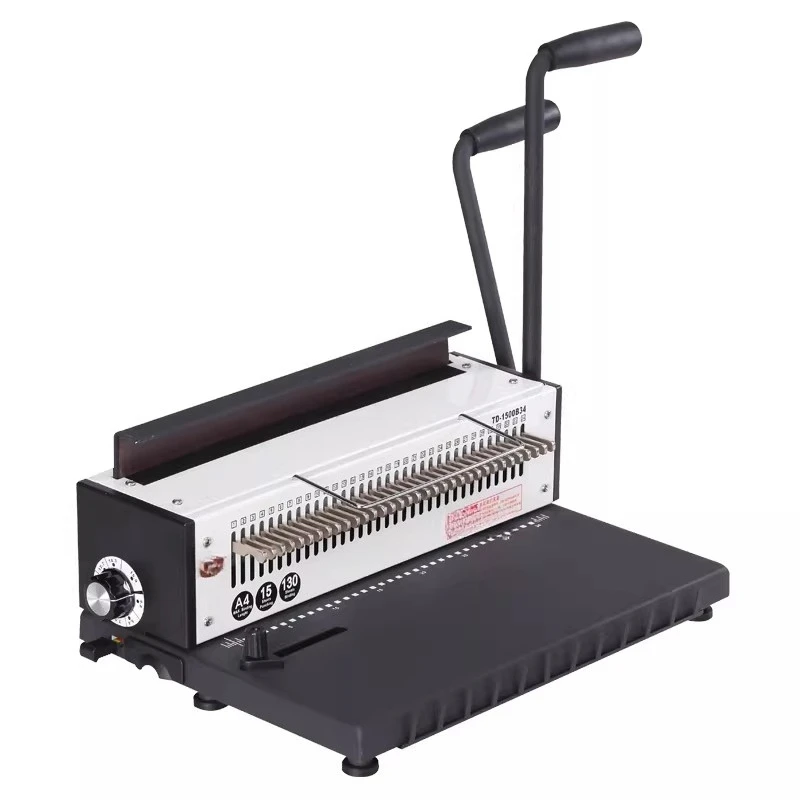 TD-1500B34 Double Line Iron Ring Binding Machine 34 Holes Full Puncher Desk Calendar Punching and Binding Integrated Machine