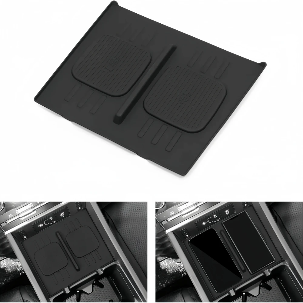 For Hyundai Santa Fe 2024 2025 Cup Holder Armrest Storage Box Wireless Charging Pad Lower Storage Box