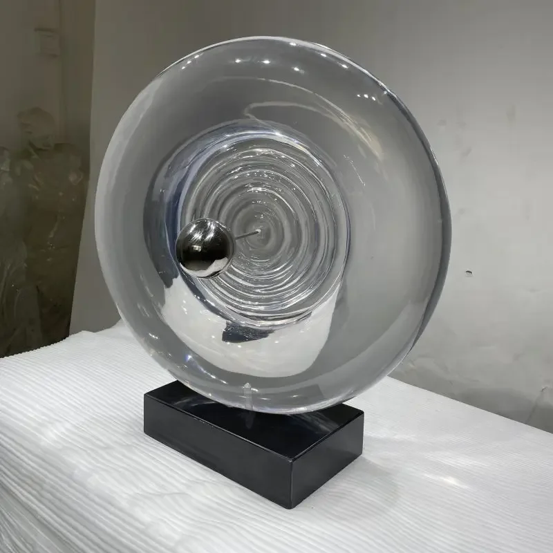 Customized hotel sales office model room foyer hallway transparent resin circular sculpture decoration artwork