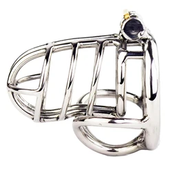 Stainless Steel Male Chastity Device Cock Cage With Scrotum Bondage Ring Penis Lock Sex Toys For Men Adult Game