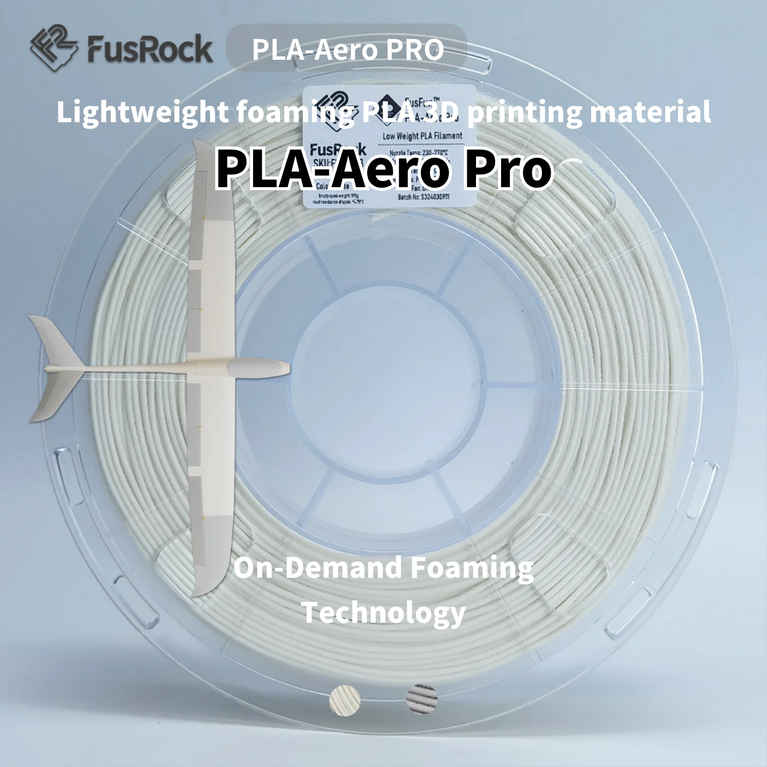 Fusrock-fusfun™pla-aero Pro Filament para Impressora 3d Tecnologia de Espuma sob Demanda Baixa Densidade 175 mm 1kg