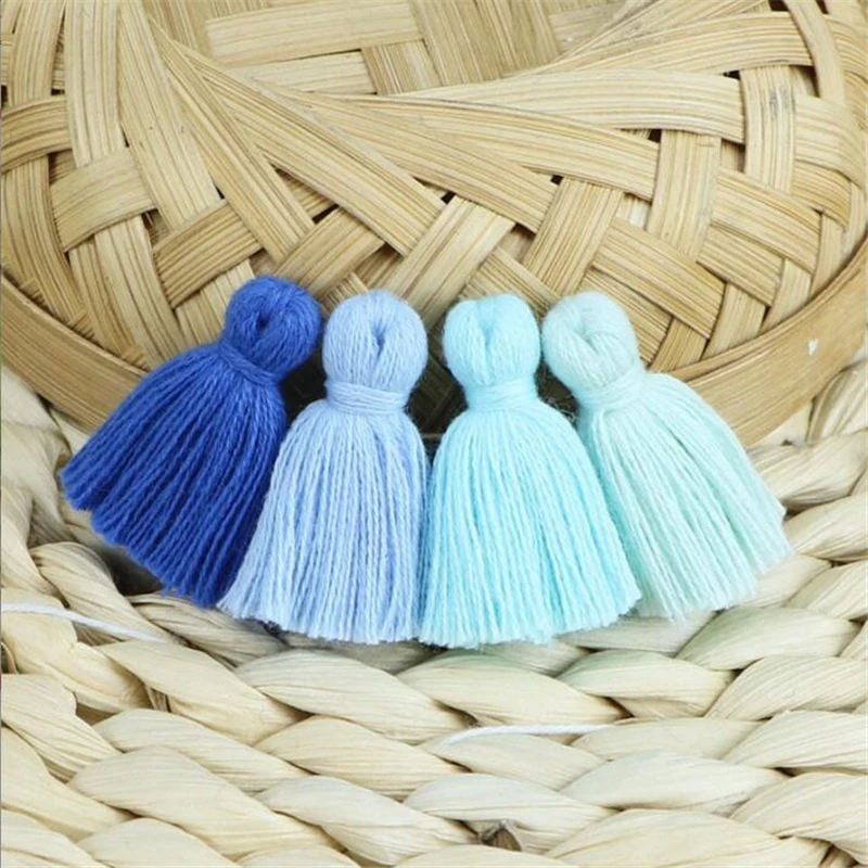 20pcs/lot new 30mm multi cotton tassel for earrings diy garment luggage jewelry making charms mini tassels fringe accessories