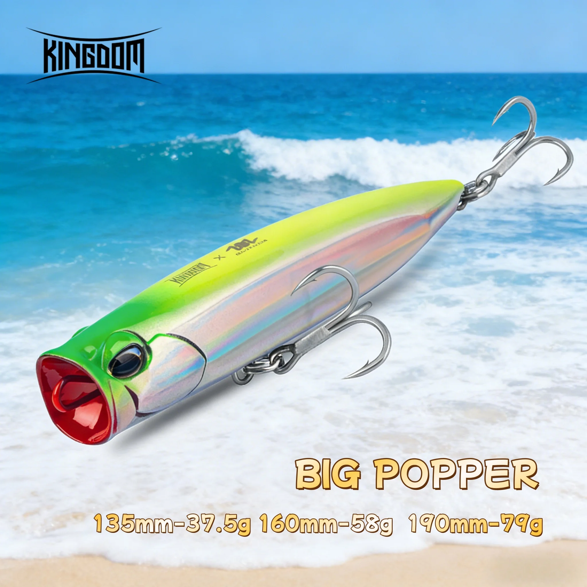 

Рыболовная приманка Kingdom Popper, 37,5 г, 58 г, 79 г, воблеры Topwater, искусственная приманка для морской воды, троллинговая поппер, джеркбейт для ловли окуня
