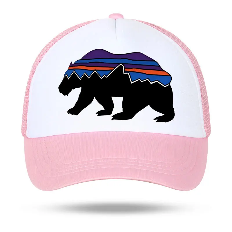 Moon Mountain Baseball Cap Bear Visor Mesh Hats Men Women Rainbow Animal Hip Hop Hat Cool Summer Hiking Camping Baseball Caps