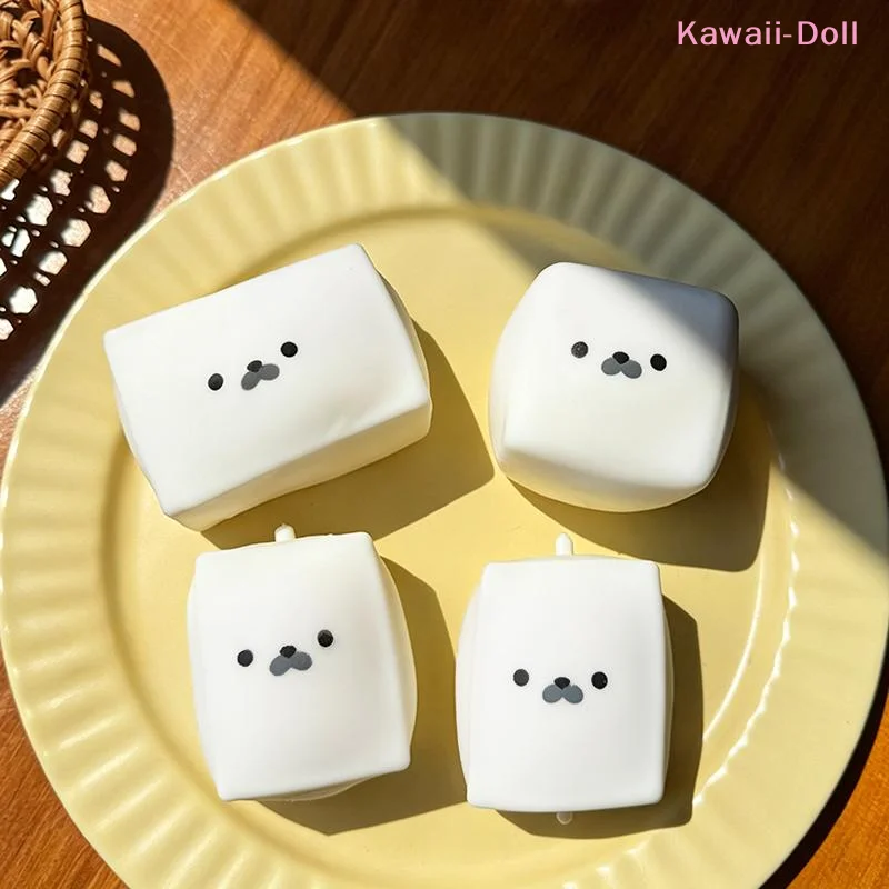 [DO]Cute Square Seal Squeeze Toy Soft Slow Rising Stress Relief Toy Kawaii Design For Gifts Home Office Use[DO]