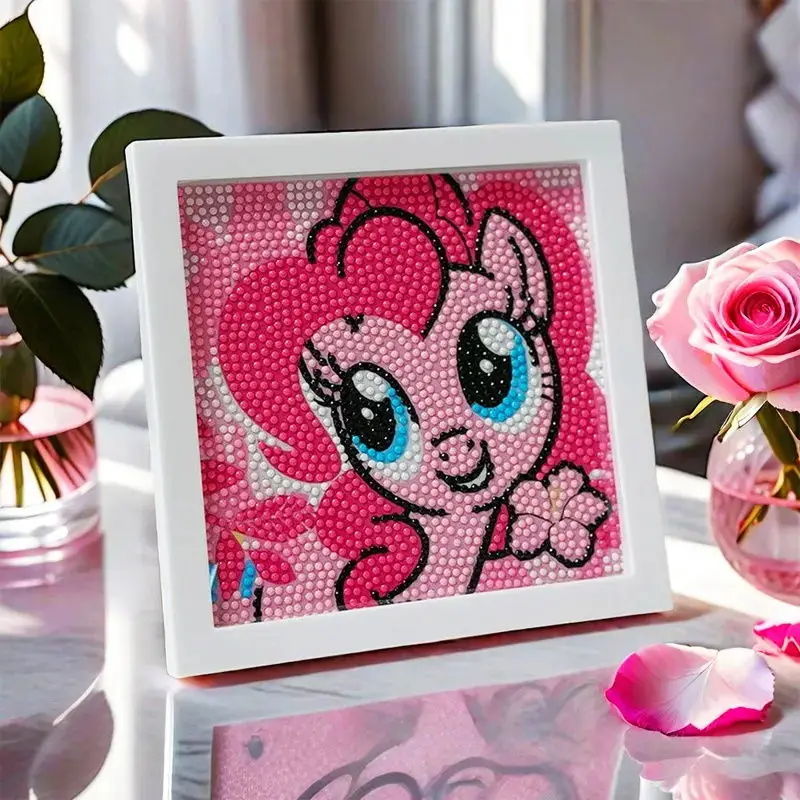 My Little Pony Cartoon Kawaii DIY Handmade Framed Children's Toys Cute Cartoon Diamond Stickers Paste Birthday Gift Wholesale