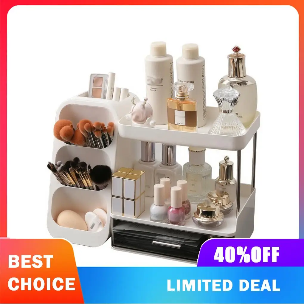 ABSDurable Makeup Organizer Uforu Model For Small Bathroom Counter Organizer With 3 Tier Storage