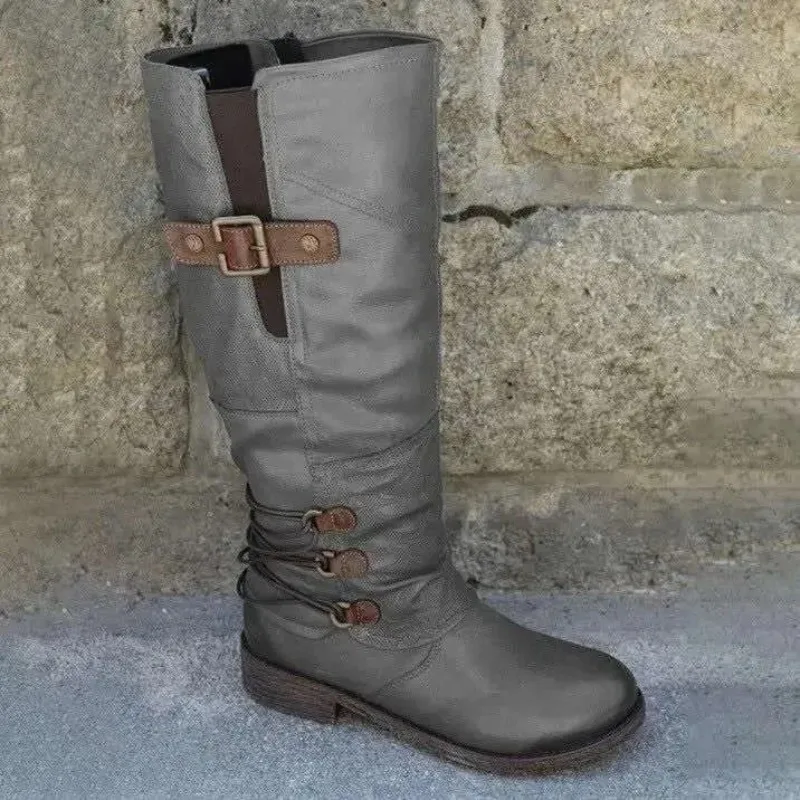 Ladies High‑Tube Knight Boots Winter Large Size Long Boots Polyurethane Material Rubber Surface Daily Wear Footwear Hot Sale