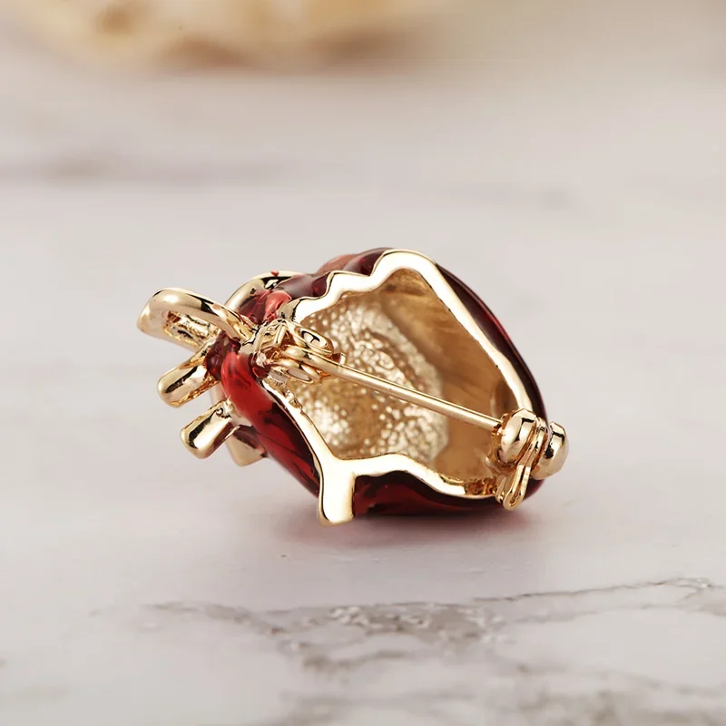 BUCOME Red Enamel Vivid Heart Brooches Women Sweater Hospital Clinic Professional Uniform Doctor Brooch Badge Pins