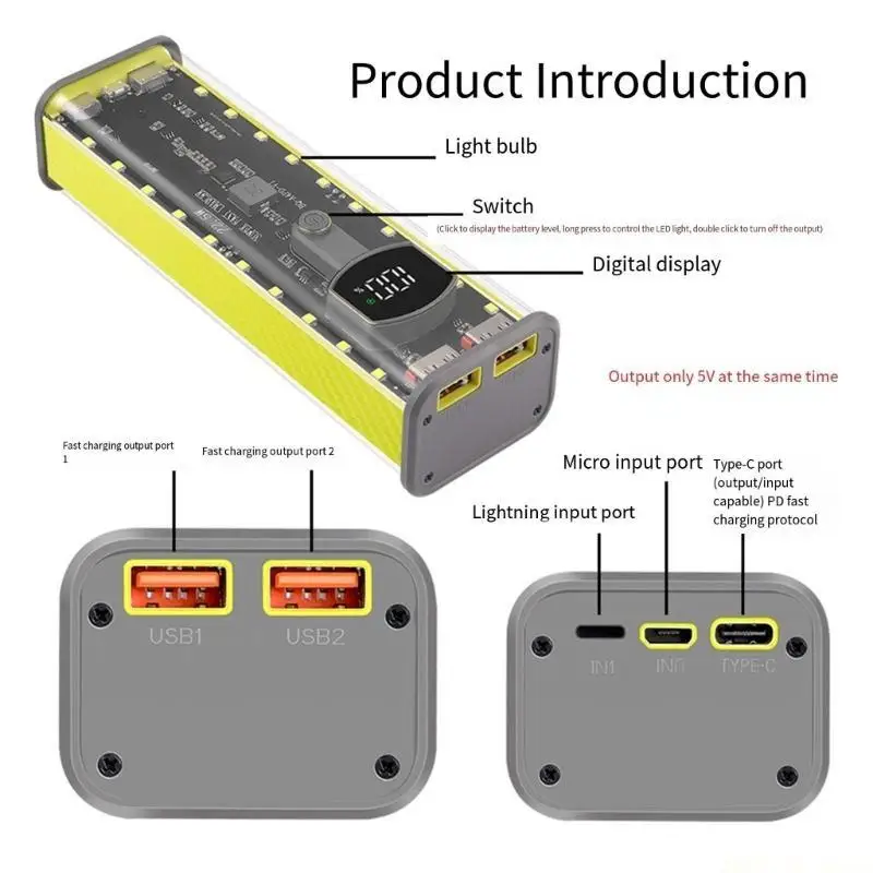 M5TD Professional 4Slot 21700 Battery Holder Integrated Fast Charging Safety Protect