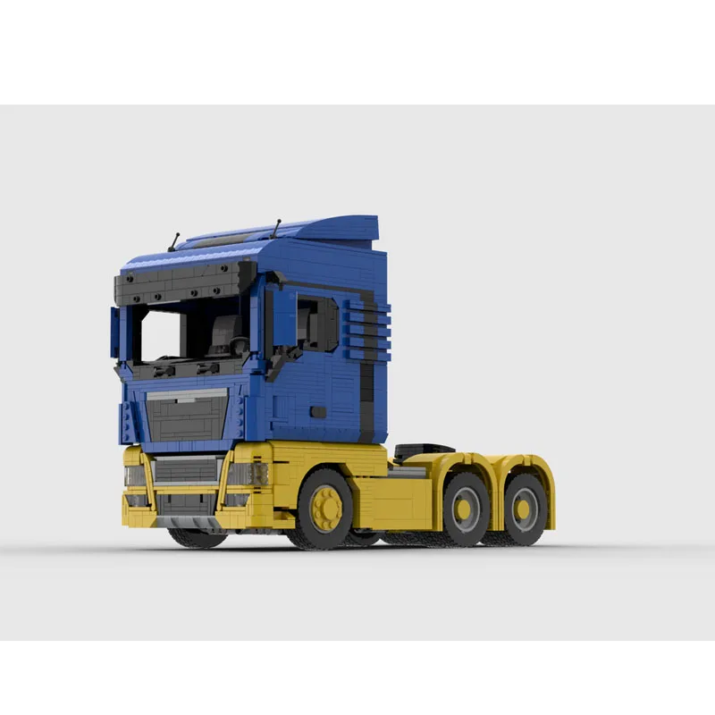 MOC-227766 Blue New TGX 480 Semi Trailer Building Blocks Model2684PartsMOC Creative Boys Kids Birthday Building Blocks Toy Gifts