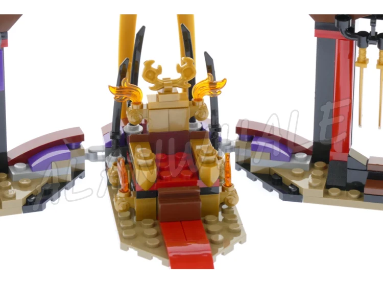 251 pçs shinobi dragão caçado trono sala showdown smashing função de parede 10935 bloco de construção brinquedos compatíveis com o modelo