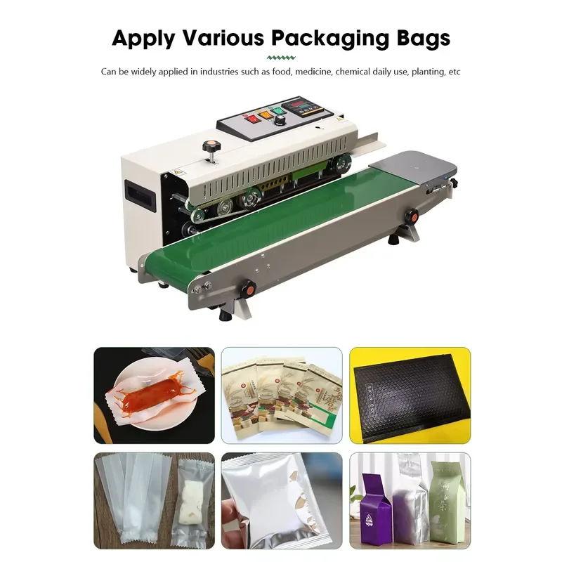 Continuous Semi-Automatic Heat Press Sealing Machine with Multiple Embossing Wheels for Beverage Film Plastic Bags 1 Year