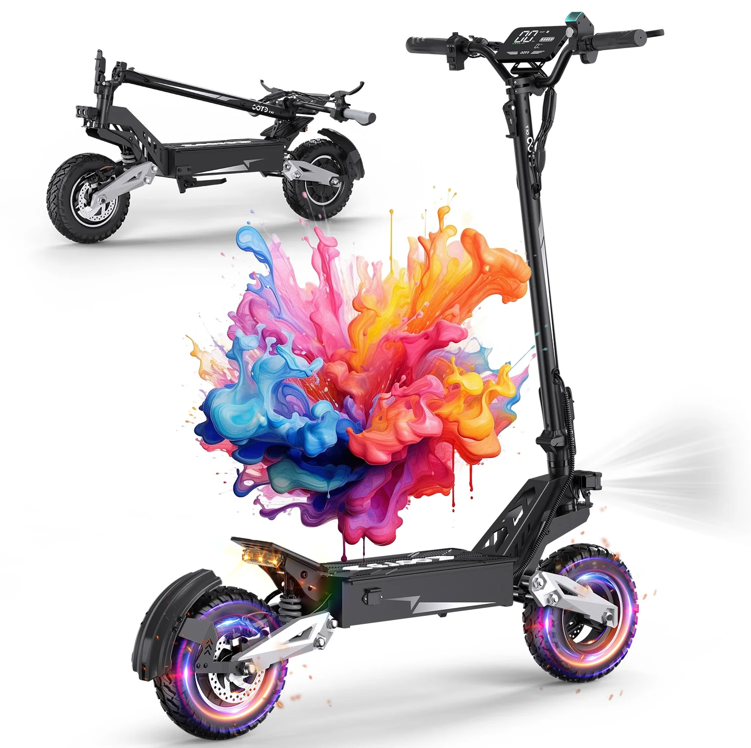 Trottinette électrique OOTD T10 900W, batterie 48V 13.5Ah, pneus de 11 pouces, vitesse maximale de 50 km/h, autonomie de 60 km, trottinette électrique portable
