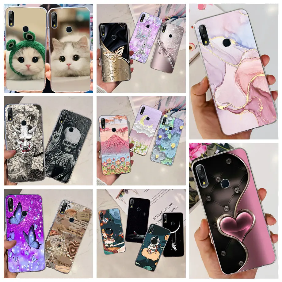 Capa de silicone transparente tpu para asus zenfone max pro m2 zb631kl zb631kl, capa protetora com máscara traseira