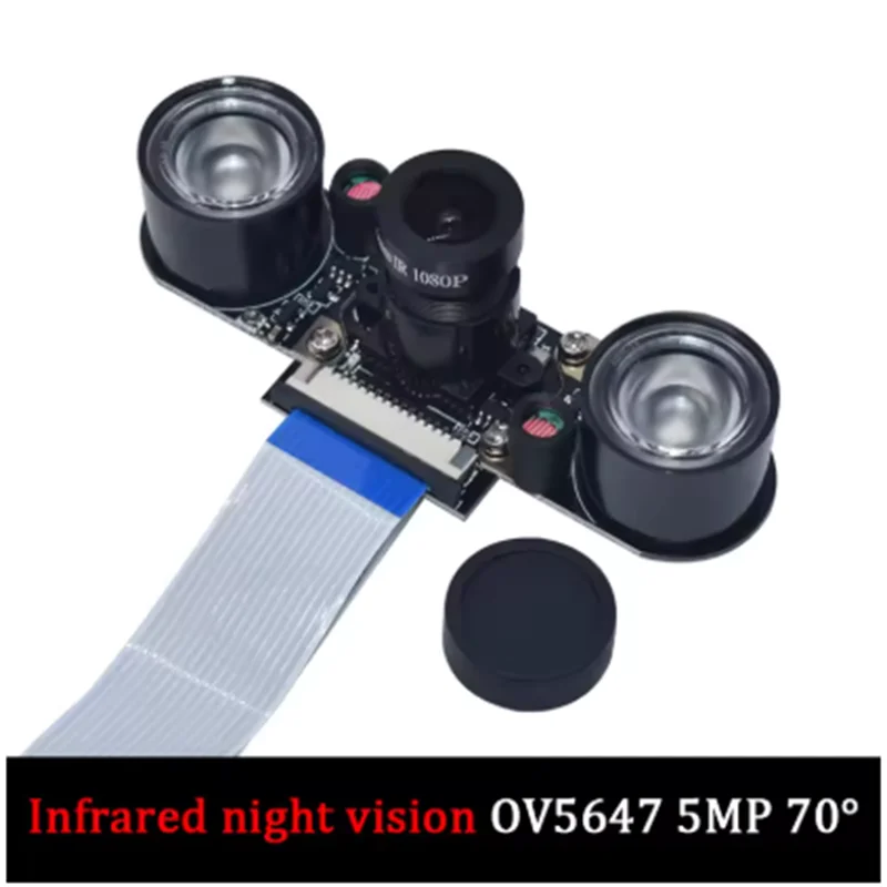 Raspberry Pi 4 Night Vision Fisheye Camera 5MP OV5647 70/95/160 Degree Focal Adjustable Camera for Raspberry Pi 3 Model B Plus