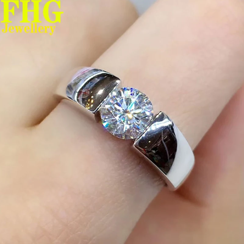 

Real Solid Au750 18K White Gold Ring DVVS1 Moissanite Diamonds Luxury Flower Wedding Party Engagement birthday