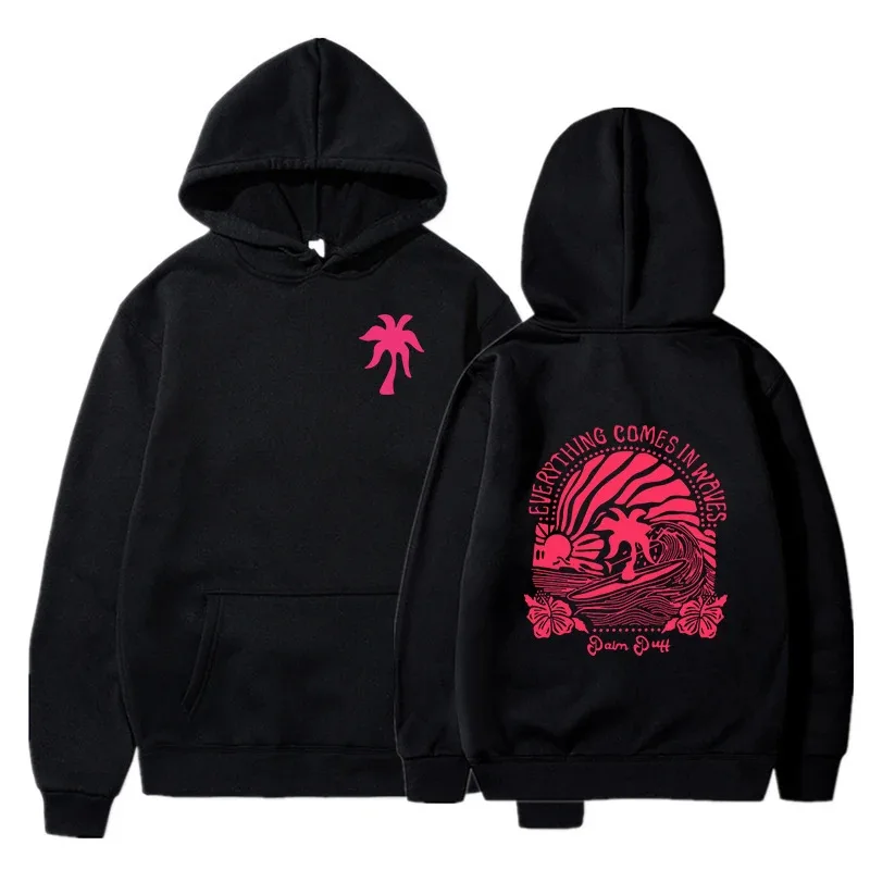 Nuevo Todo viene en olas sudaderas con capucha estampado gráfico hombre sudaderas manga moda mujer ropa de calle ajuste Regular