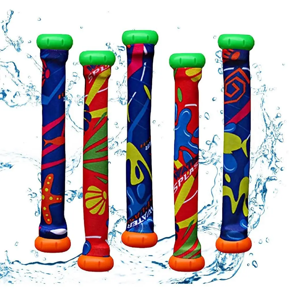 Underwater Sinking Diving Stick Toy, leve, multi-colorido, Visual Development Pool, presente das crianças, idades 4-8, 5pcs