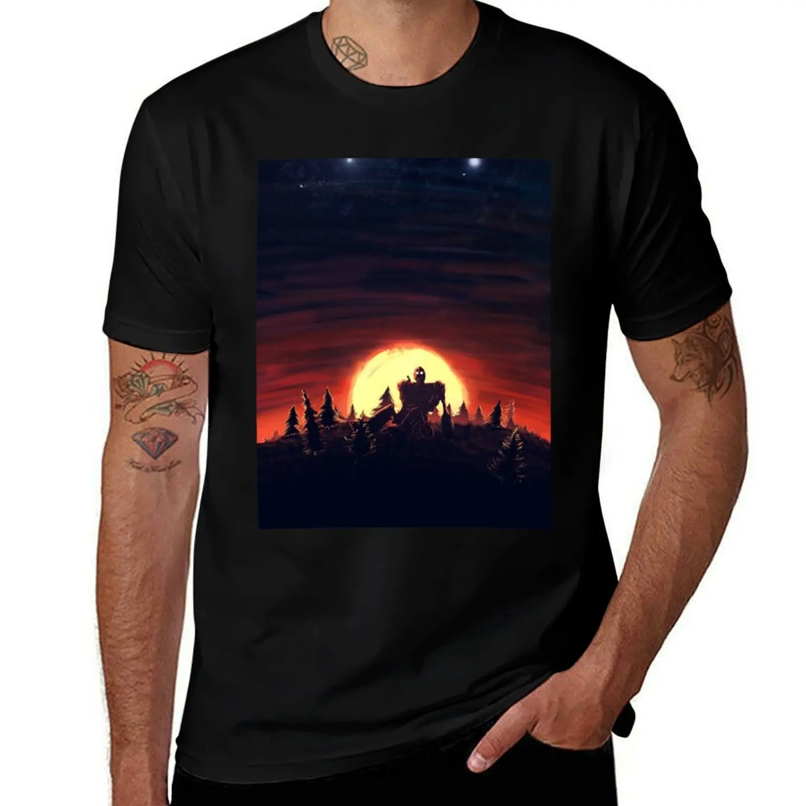 The Iron Giant Sunset T-Shirt Mechanic Work Tee Shirt T-Shirt