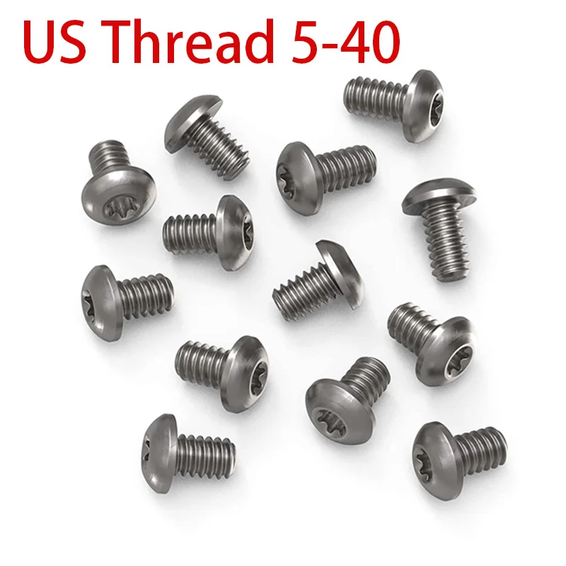 

4pieces Titanium Alloy US Thread 5-40 Half Round Head Plum Blossom Screw Driver Handle Screw DIY Spindle Titanium Alloy Screw