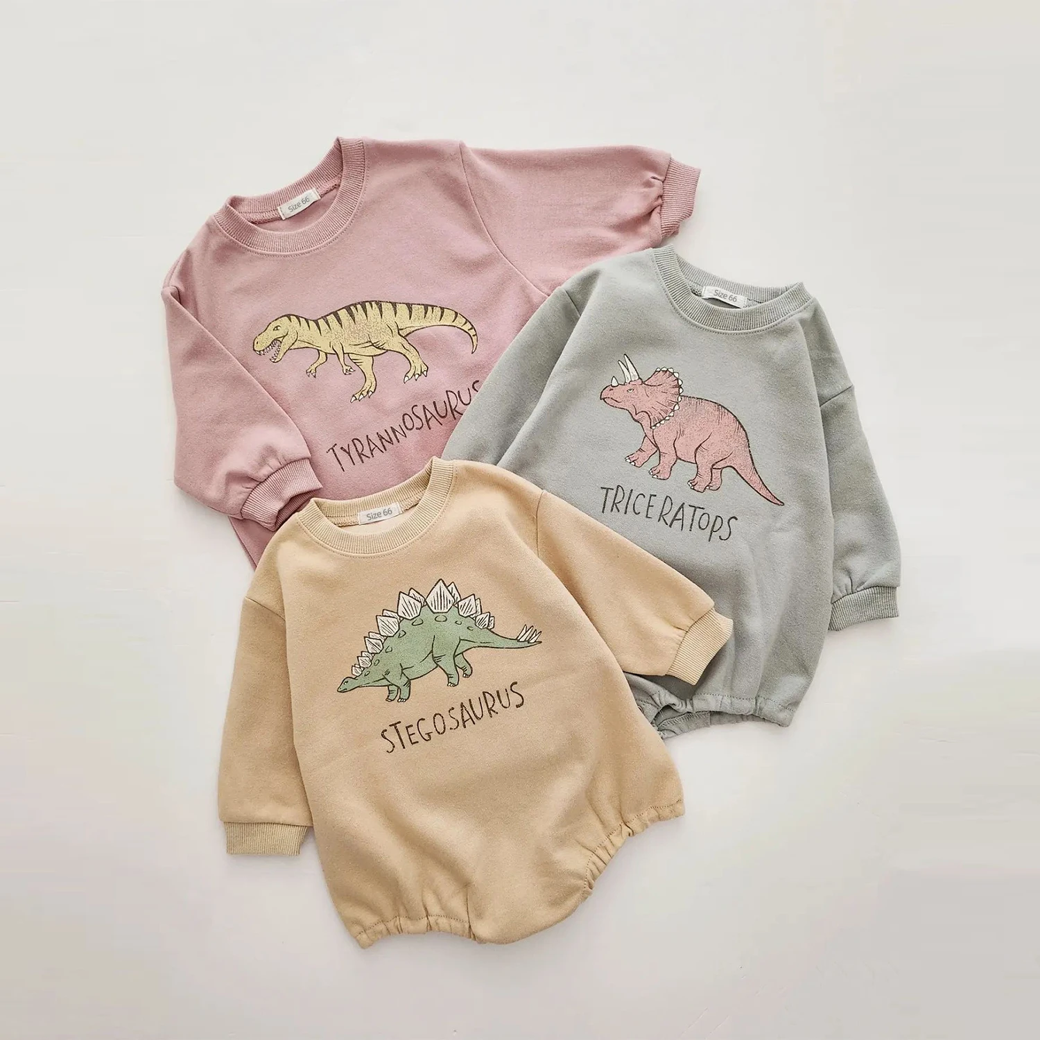 Baby Original Dinosaur Sweatshirt Romper 2023 Korean Autumn Baby Bodysuits Toddler One Piece Infant Boys Bodysuits Girl Outfits