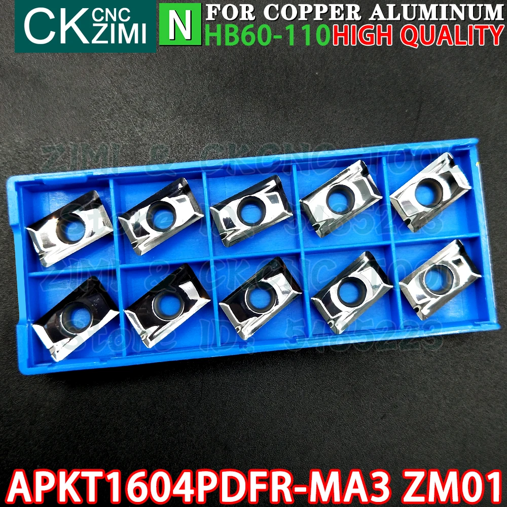 APKT1604PDFR-MA3 ZM01 APKT 1604 PDFR إدراجات كربيد أدوات إدراج طحن الألومنيوم مخرطة معدنية باستخدام الحاسب الآلي أدوات قطع الطحن القابلة للفهرسة إدراجات طحن الوجه APKT1604 APKT 1604PDFR
