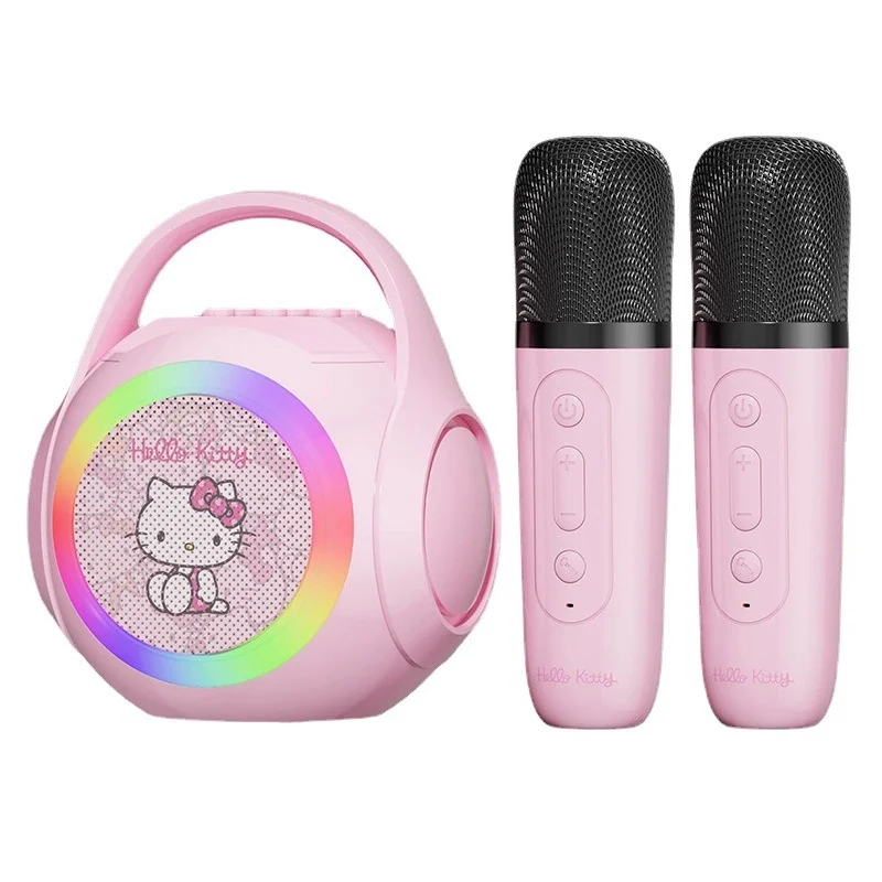 3PCS cartoon Sanrio Hello Kitty Cinnamoroll Kuromi Cartoon Portable Bluetooth Audio Microphone Set Kawaii Mini Speaker Gift - view 6