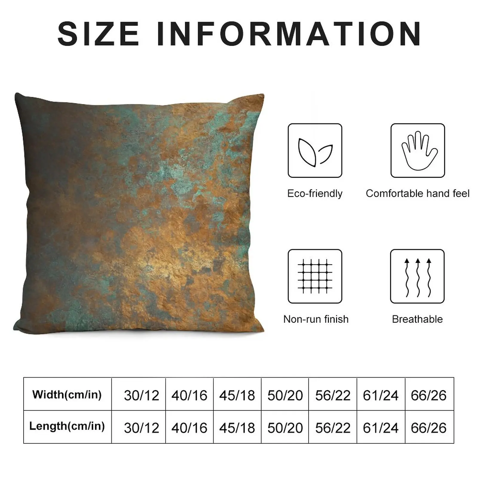 oxidized copper Throw Pillow Cushion Cover Sofa Cushions