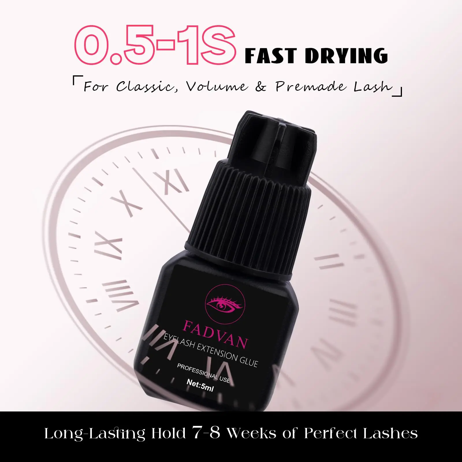 FADVAN まつげエクステグルー 0.5秒～1秒速乾 ホールド7～8週間 5ml 防水 クラシックボリュームプレメイドラッシュ用