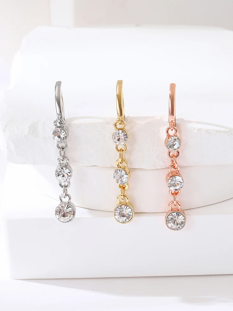 Kuniu 1pc mode Long rond pendentif ventre anneau femmes Piercing corps bijoux fête bijoux