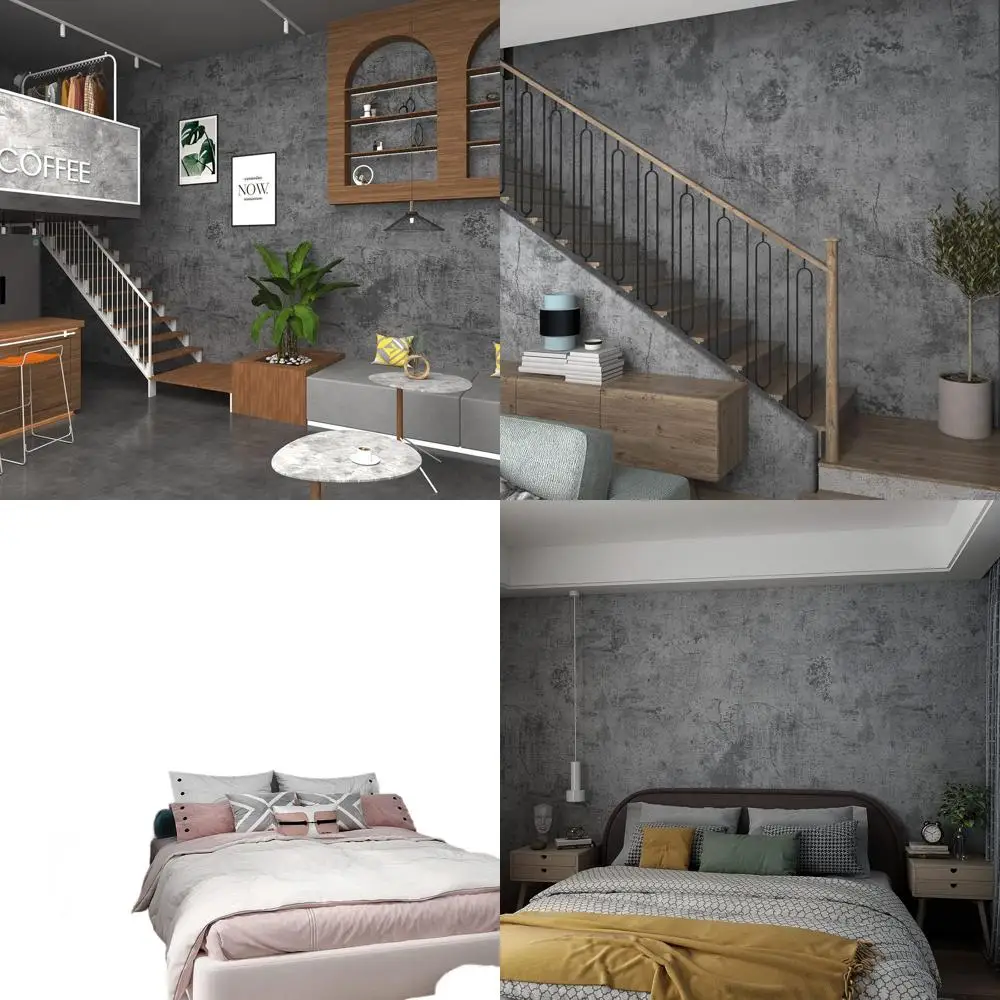 

Большие самоклеящиеся обои под бетон 16x591 см, толстые, серо-голубые, для стен в спальне, ванной и спортзале