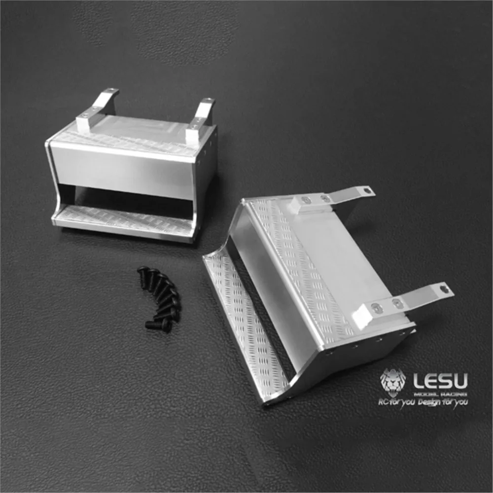 Lesu caixa de ferramentas de metal, estoque nos eua, para 1/14 tamiya rc, trator, caminhão, veículos de engenharia, atualização, modelo de carro, peças de brinquedos