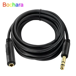 Bochara 1/4'' TRS 6.35mm Stereo Male to Female Extension Cable Dual Shielded 1.8m 3m 4.5m 6m